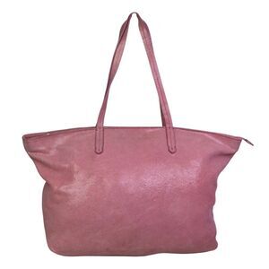 LRG Brooks Brothers SHIMMERING PINK REAL LEATHER SHOULDER BAG HANDBAG TOTE PURSE